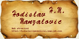 Hodislav Manzalović vizit kartica